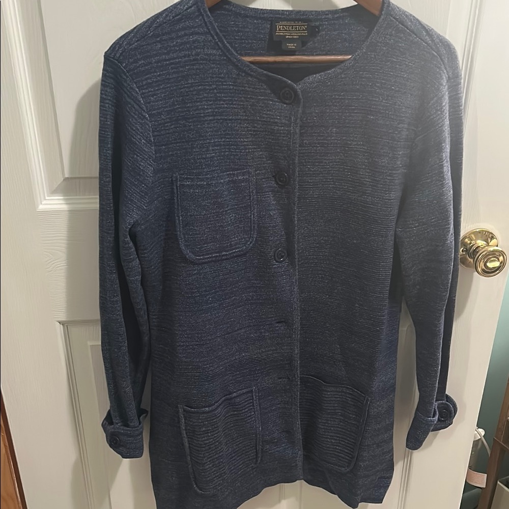 Blue Button-Up Cardigan